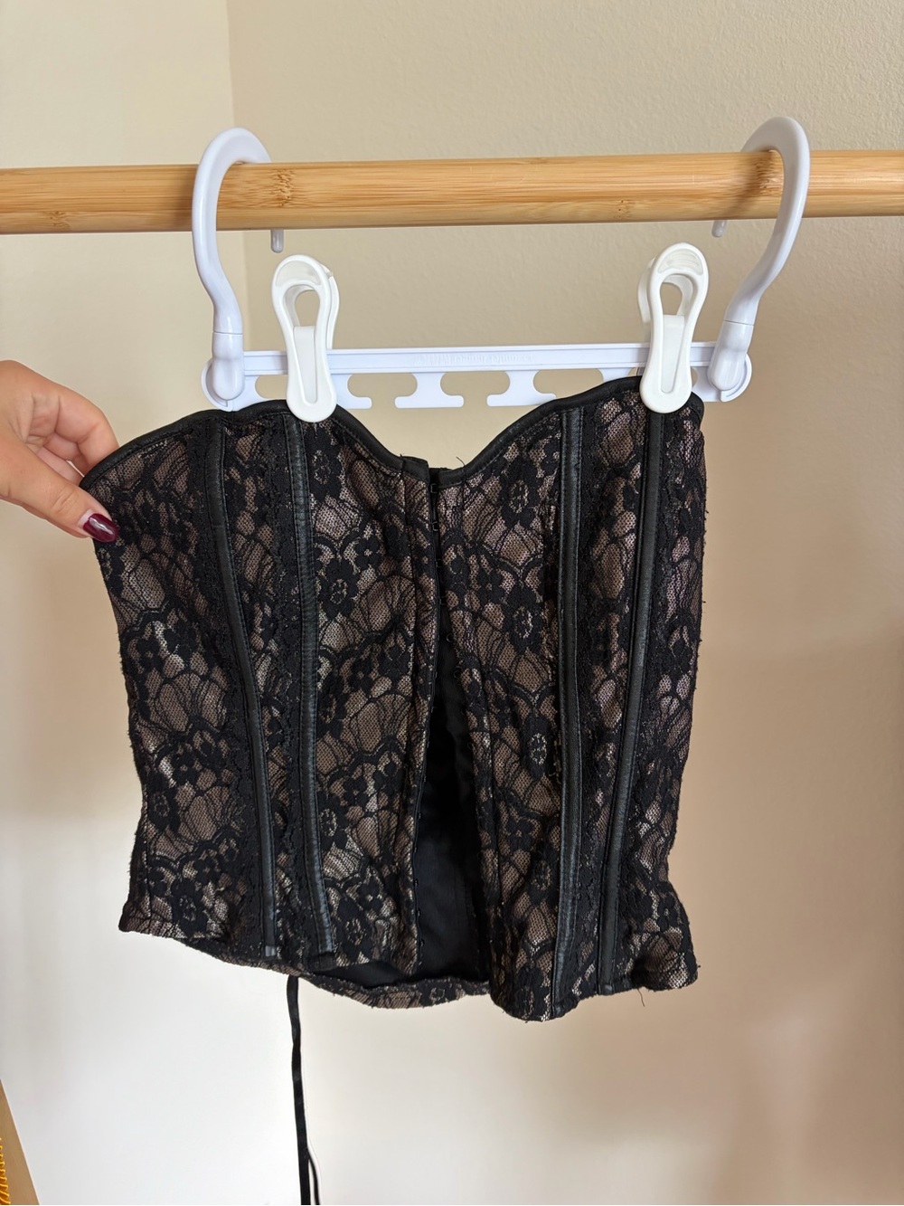 Vintage Forever 21 Black Lace Bustier Corset Top